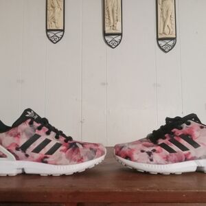Adidas Women's Floral Sneakers - Pink and Black